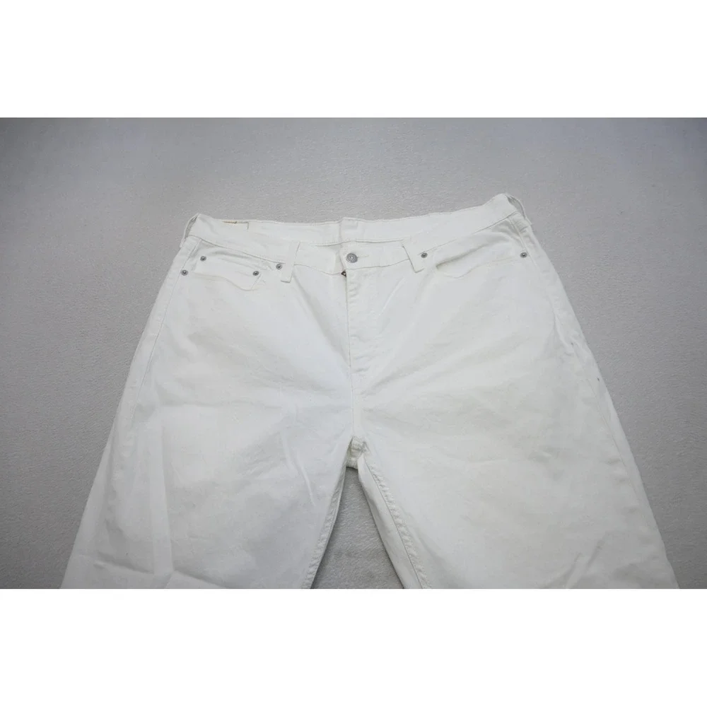 Levis 505 Regular Fit Mens 40x30 White Straight Leg Stretch Denim Pants